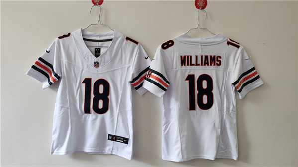 Womens Chicago Bears #18 Caleb Williams White 2024 Draft F.U.S.E. Vapor Football Stitched Jersey(Run Small)